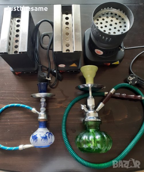 Лот от две наргилета и три котлона за въглени, снимка 1
