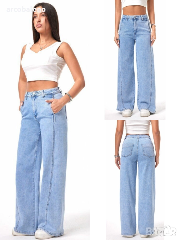 Дамски дънки с висока талия, снимка 1