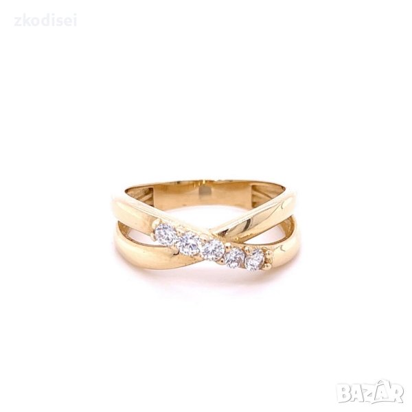 Златен дамски пръстен 3,32гр. размер:56 14кр. проба:585 модел:20335-2, снимка 1