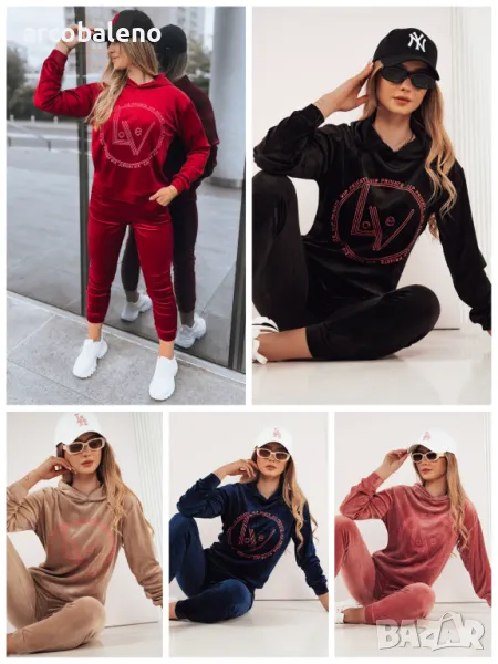 Дамски кадифен комплект от две части VIP PRIVATE, 5цвята , снимка 1