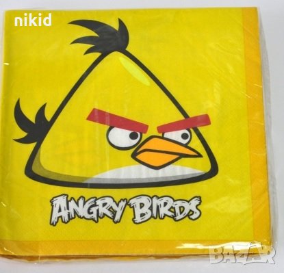 Angry Birds енгри бърдс жълти 8 бр парти салфетки за рожден ден, снимка 1