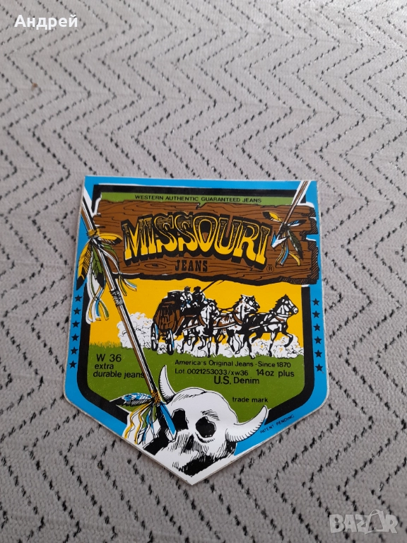 Стар стикер Missouri Jeans, снимка 1