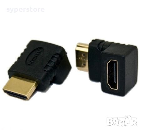 Преходник съединител HDMI ъглов Digital One SP01019 90° Ъглов адаптер HDMI F - HDMI M, снимка 1