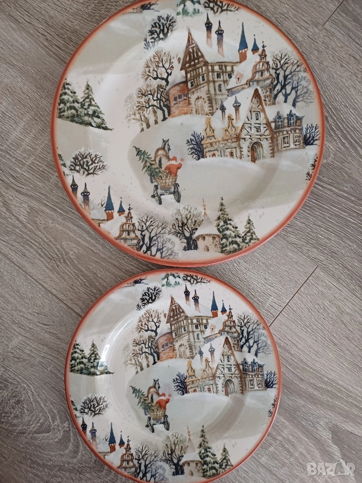 Коледни чинии 12 бр, снимка 1