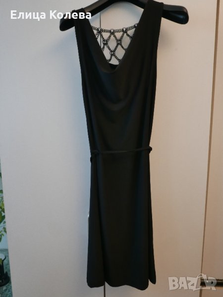 Черна рокля с ефектен гръб, снимка 1