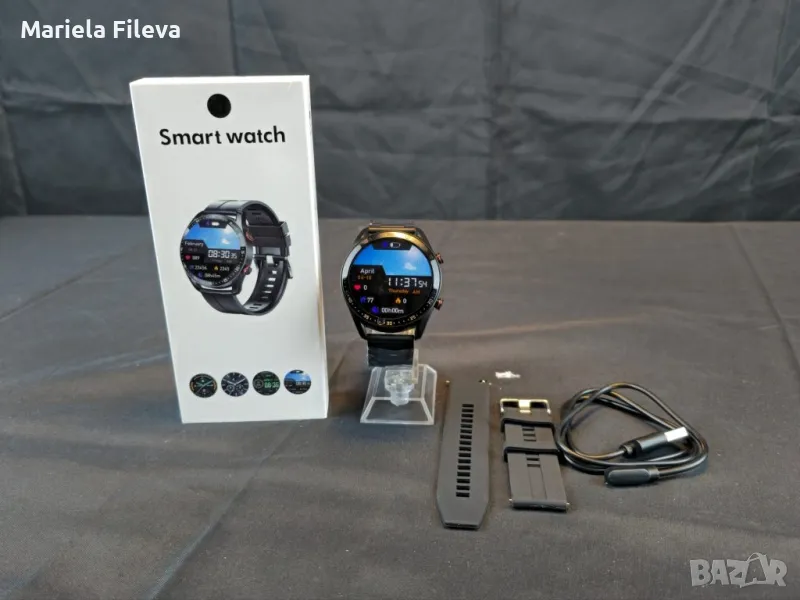 Смарт Часовник HW20 2бр каишки метална и силиконова 1

, снимка 1