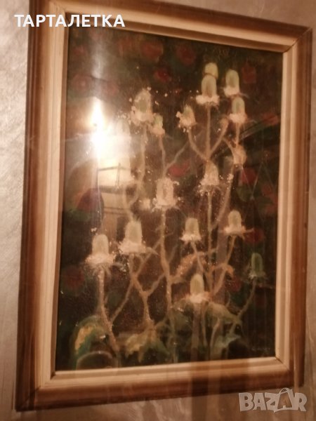  С. Дачев стара Картина с макове в рамка С. Дачев , снимка 1