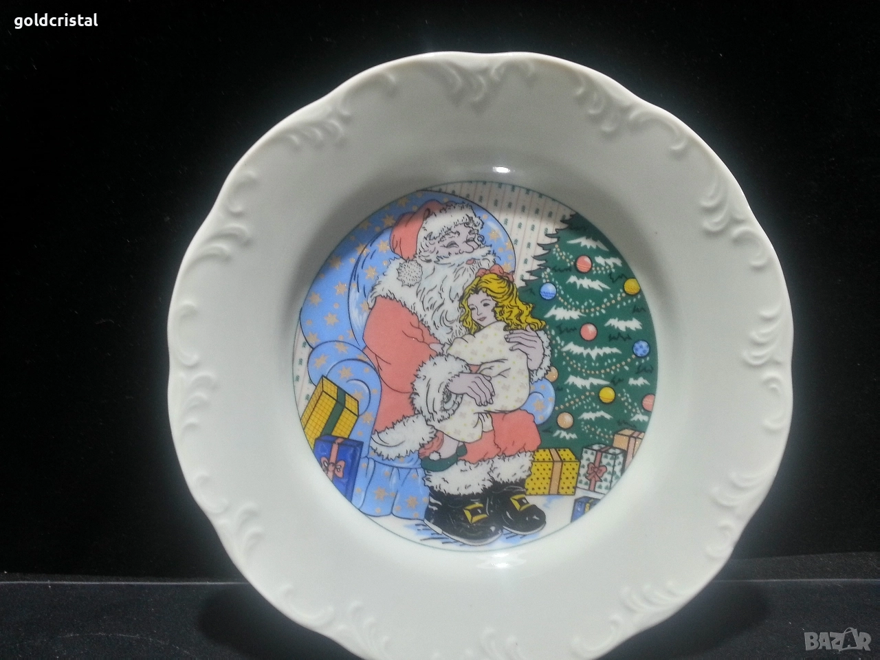 български порцелан чиния коледа дядо мраз , снимка 1