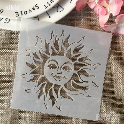 Весело Слънце стенсил шаблон за спрей торта украса декорация, снимка 1