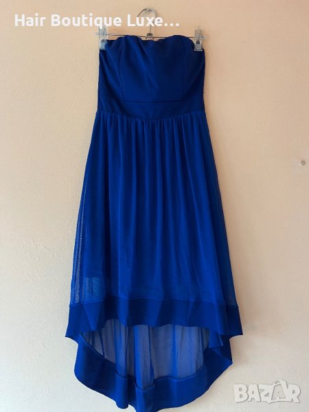 Турско синя рокля без презрамки 💙, снимка 1