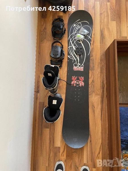 Сноуборд - дъска, автомати, ботуши, снимка 1