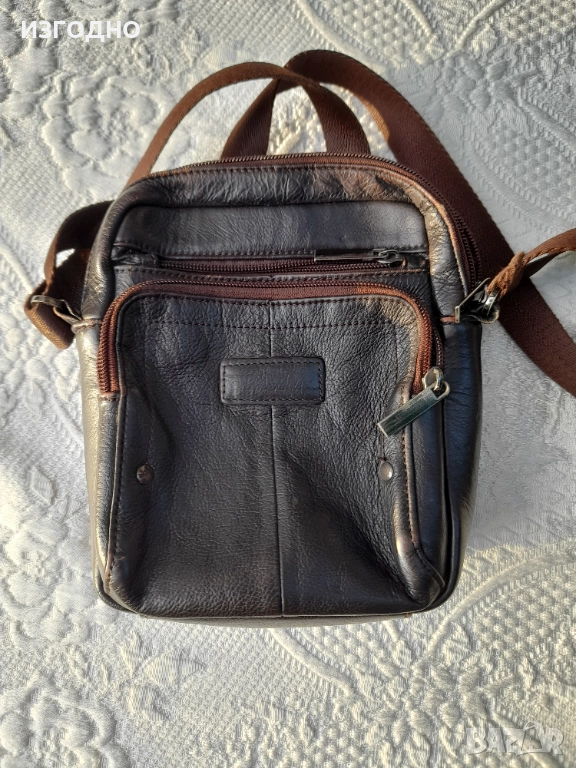 КОЛЕДНО 29 ЛЕВА МЪЖКА ЧАНТИЧКА ОТ ЕСТЕСТВЕНА КОЖА , снимка 1