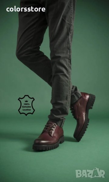 Мъжки обувки - бордо ЕСТЕСТВЕНА кожа - 5452, снимка 1
