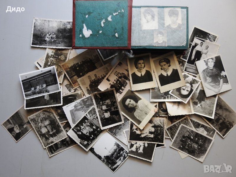 90 бр. Лот стари черно-бели снимки + албум, снимка 1