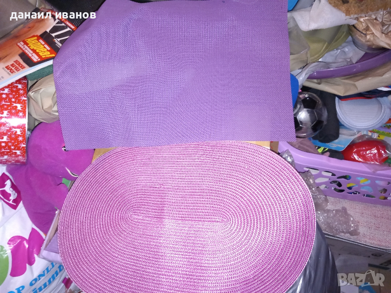 комплект 2 лилави подложки за маса , снимка 1