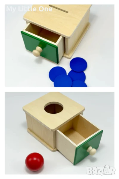 Монтесори чекмедже с топче или жетони, снимка 1