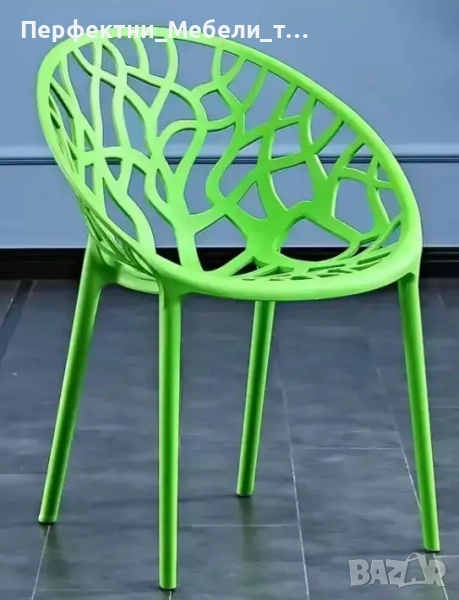 Ефектен,дизайнерски стол полипропилен,градински стол,трапезен икономичен стол за външна употреба, снимка 1