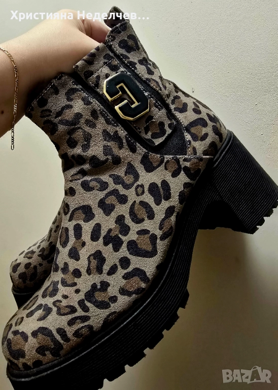 Дамски боти с леопардов принт, снимка 1