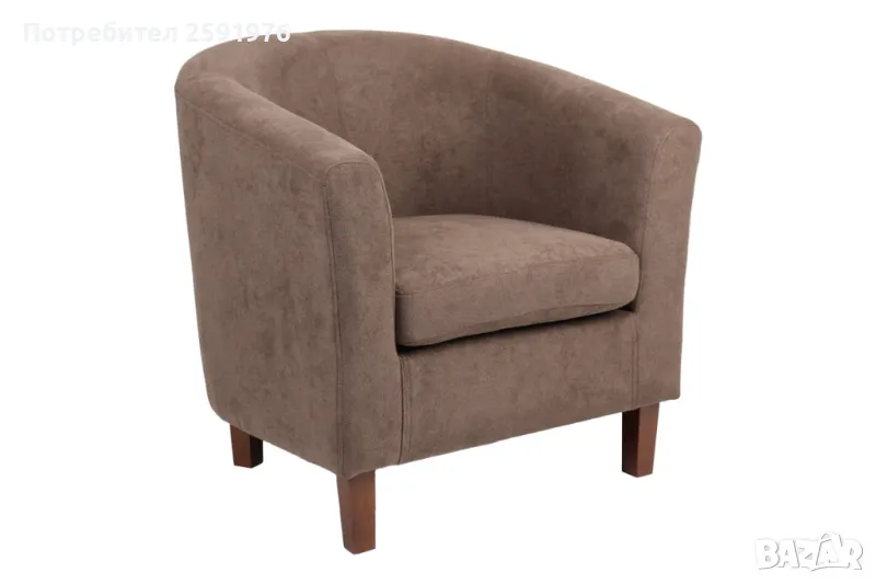 Кресло Puzzle-home Tronmo, Кафяв,Крака от каучуково дърво,75x69x75cm, снимка 1