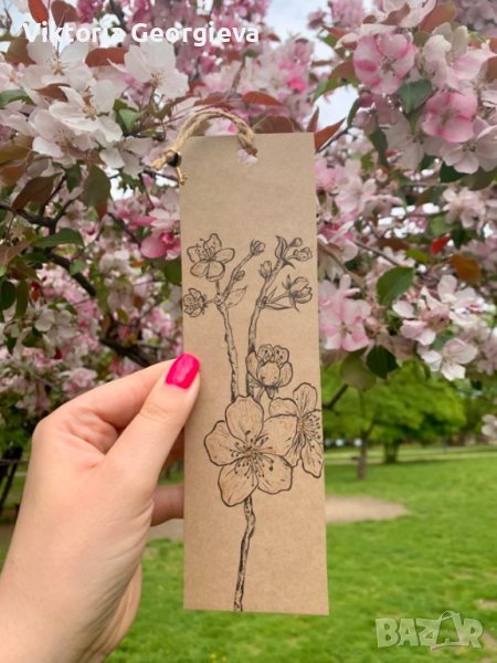 Ръчно рисувана отметка за книга, снимка 1