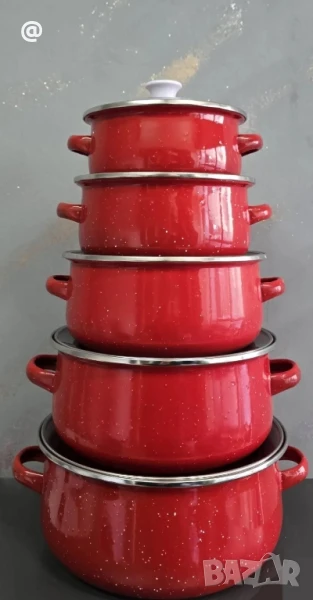 Комплект 5 броя тенджери, със 5 бр стъклени капаци. 55лв., снимка 1