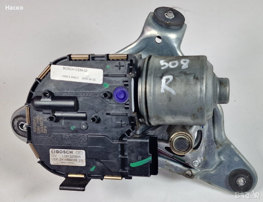 Дясно Моторче Десен Механизъм Чистачки Peugeot 508 Пежо 508 2010-2018 9816172680 1397220695, снимка 1