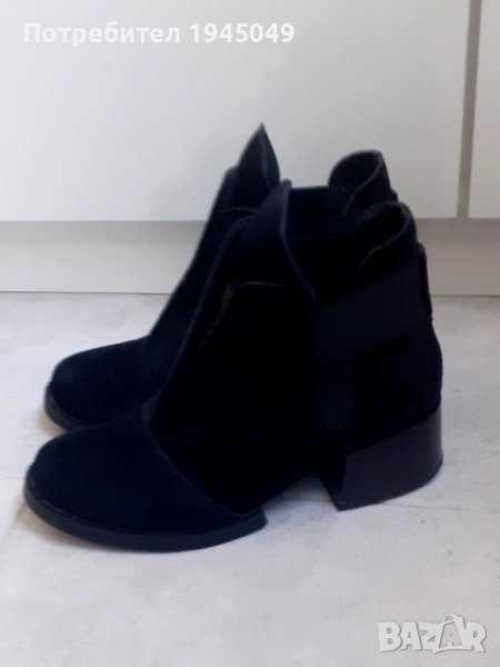 Дамски боти - 37 номер (естествен велур), снимка 1