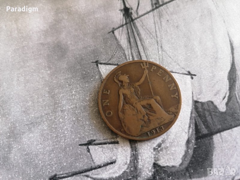 Монета - Великобритания - 1 пени | 1913г., снимка 1