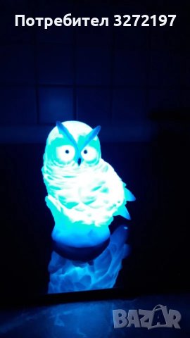LED 3d нощна лампа бухал, винил,светлина различни цветове, снимка 8 - Настолни лампи - 43701844