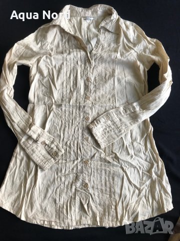 Бежова дълга риза + дълги панталони в милитари стил - Л, снимка 2 - Комплекти - 43461638