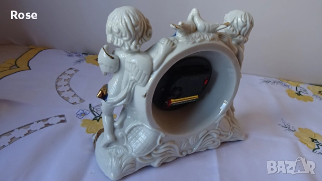 Порцеланов настолен часовник с херувими и гълъби. , снимка 8 - Антикварни и старинни предмети - 52219139