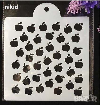малки ябълки ябълка стенсил шаблон за спрей торта украса декорация