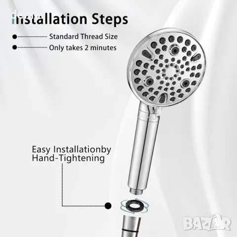Душова глава с филтър, 15-степенна филтрация и ръчен душ с високо налягане с 10 режима на струята, снимка 6 - Душове - 50042704
