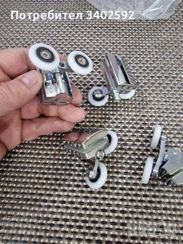 Комплект двойни хромирани ролки за душ кабина., снимка 3 - Врати за баня - 53506013