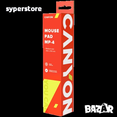 Подложка за мишка CANYON CNE-CMP4 350x250x3mm Черна, снимка 3 - Клавиатури и мишки - 36632048