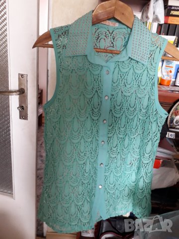 Дамска лятна блуза риза от дантела с копчета , снимка 2 - Ризи - 28901725