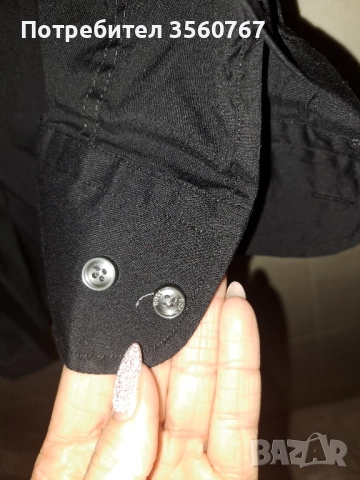 Черна мъжка риза, Boss, снимка 2 - Ризи - 52724149