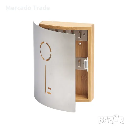 Декоративна кутия за ключове Mercado Trade, Бамбук, Сив-Кафяв