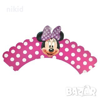 10 бр Мини Маус циклама кошнички украса декорация за мъфини кексчета парти бр, снимка 2 - Други - 39917596