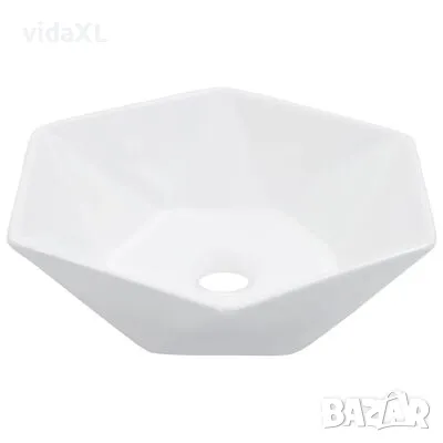 vidaXL Мивка, 41x36,5x12 см, керамична, бяла（SKU:143913）, снимка 1 - Мивки - 48435790