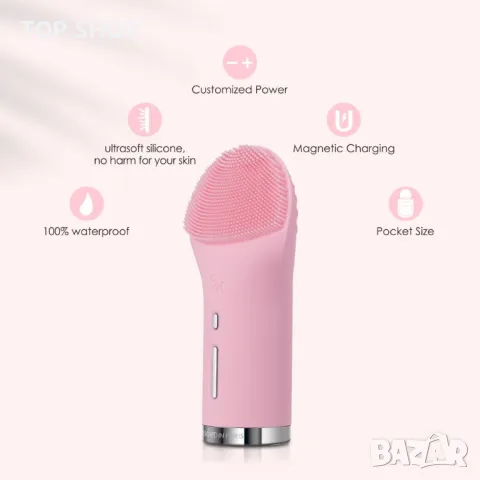 SVK CUTILY 3-в-1 звукова четка за почистване на лице от силикон с подгряване, почистващ масажор за л, снимка 11 - Маши за коса - 48763277