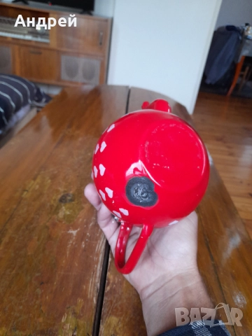 Стар емайлиран чайник #34, снимка 6 - Други ценни предмети - 52171068