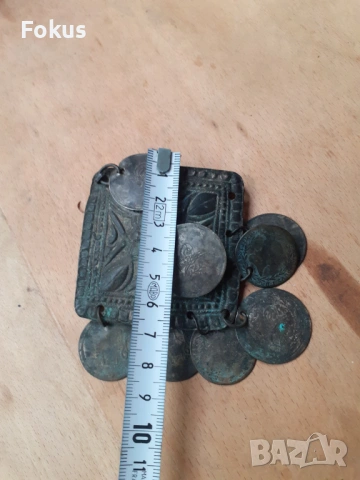 Стар възрожденски накит трепка забодка тепелък, снимка 5 - Антикварни и старинни предмети - 53270056