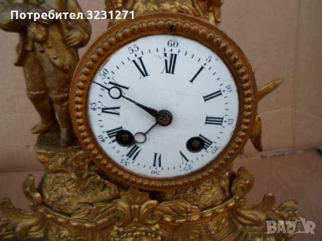 Старинен френски каминен/бодуарен часовник-работещ, снимка 2 - Антикварни и старинни предмети - 34946431