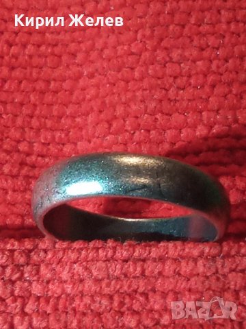 СТАР АНГЛИЙСКИ СРЕБЪРЕН ВИНТИДЖ ПРЪСТЕН ЛАКИРАНО СРЕБРО 925 Тип ХАЛКА РЪЧНА ИЗРАБОТКА 39991, снимка 3 - Пръстени - 43226046