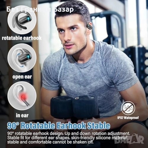 Нови Open Ear Bluetooth 5.4 Слушалки IPX7 Водоустойчиви 58 часа Батерия Кутия за зареждане, снимка 5 - Bluetooth слушалки - 52669739