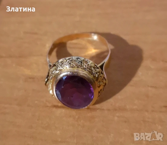  Египетски златен пръстен, снимка 2 - Пръстени - 53485444