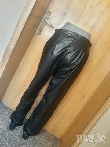 Черен еко кожен прав широк панталон ХЛ, снимка 3 - Панталони - 35089917