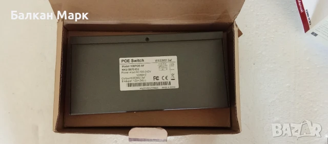 Нов PoE Switch Owsoo 108POE-AF, 8 порта, IEEE 802.3af + адаптер 48V, снимка 1