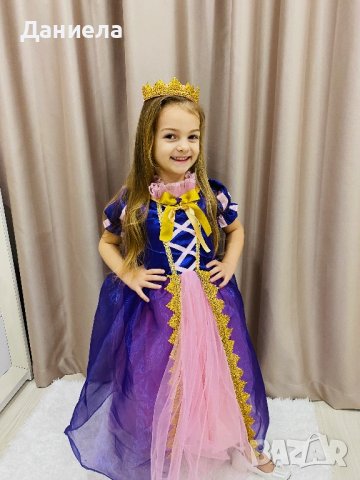 Рокля Рапунцел с обръч и аксесоари, снимка 2 - Детски рокли и поли - 44106045